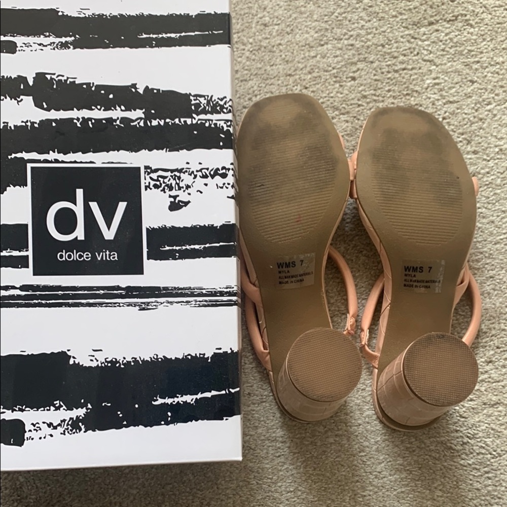 Myla DV by Dolce Vita Tan Pink Heeled Sandals with Block Heel - Picture 3 of 3